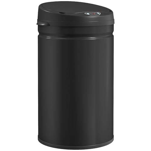 Image of HOMCOM 30L Sensor Bin with Soft-Close Lid, Automatic Touchless Motion Sensor Trash Can with Fingerprint Resistant Stainless Steel for Hygienic Kitchen, Home Office Use, Black