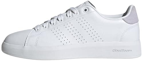 Image of adidas Women's Advantage Premium Leather Shoes, Cloud White/Cloud White/Silver Dawn, 6 UK