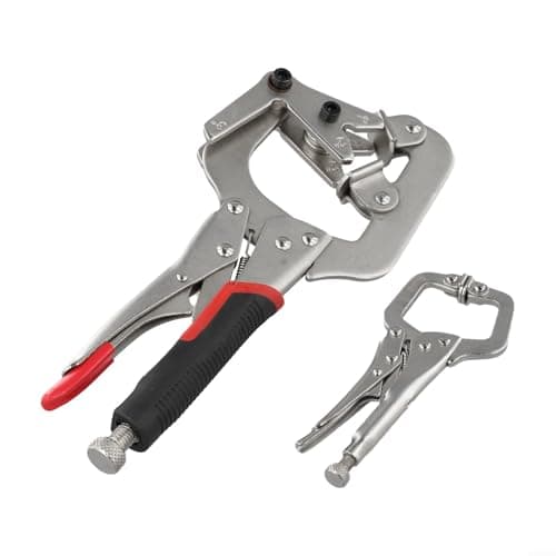 Image of Glewi Welding Clamp, Locking Plier Set with 10Inch Pipe and 5Inch for Mini C-Clamp, Chrome Vanadium Steel