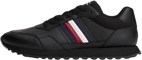 Image of Tommy Hilfiger Men’s New EVA Stripes Low Top Runner Trainers, Black (Black), 11