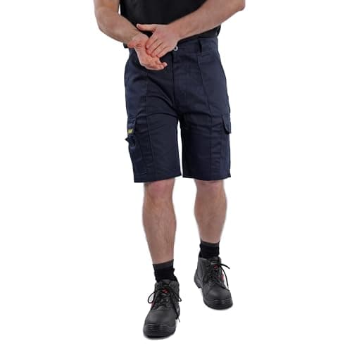 Image of SITE KING Mens Combat Cargo Work Shorts Sizes 28 to 52 - Black/Navy/Khaki (30 Waist / 13" Length Shorts, Navy)