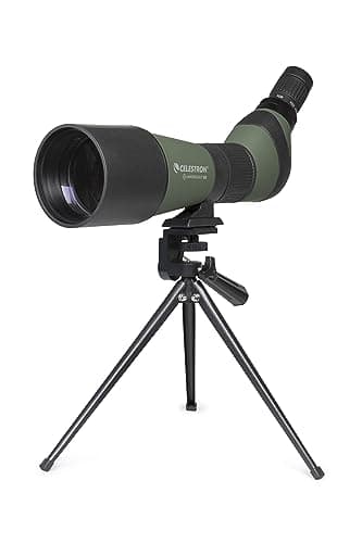 Image of Celestron 52329 LandScout 80mm Angled Spotting Scope with Rubber Armour, Fully Coated Optics, 20–60x Zoom Eyepiece, Tabletop Tripod and Smartphone Adapter, Green