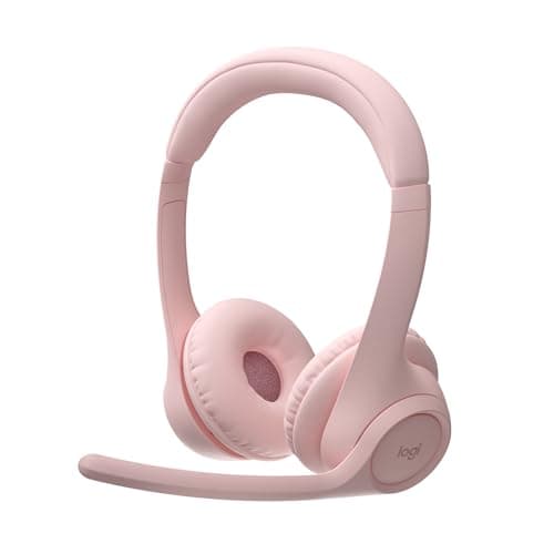 Image of Logitech Zone 300 Wireless Bluetooth Headset With Noise-Cancelling Microphone, Compatible with Windows, Mac, Chrome, Linux, iOS, iPadOS, Android - Rose