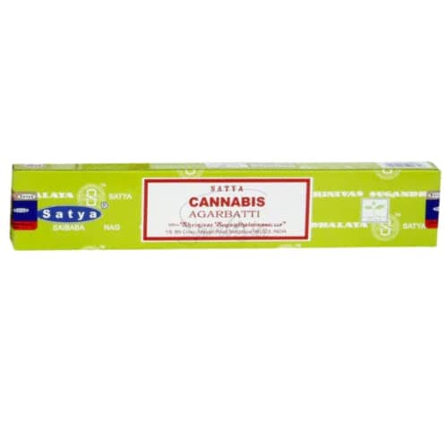 Image of Satya Nag Champa Cannabis Incense Sticks | x1 pack | comes with SAMASIA bookmark | Incense can be used for Aromatherapy, Spa, Yoga, Weddings, Meditation, Healing, Positivity and Relaxation