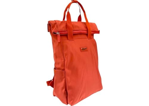Image of Spirit Little Clifton Roll Top Backpack – Eco Friendly Polyester- Waterproof Lightweight With Multiple Pockets and Adjustable Straps – Travel and Holiday Rucksack (Flame Orange)