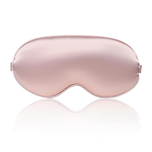 Image of Sleep Mask 100% Mulberry Silk Eye Mask, Blinder for Total Blackout & Zero Pressure,Eye Mask for Sleeping with Travel Pouch & 2 Ear Plugs for Side Sleepers, Men & Women(Pink)