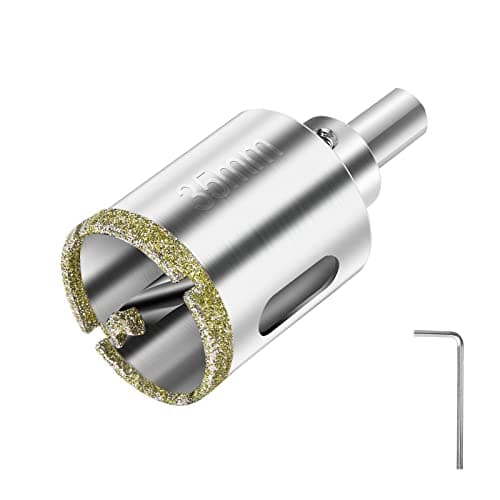Image of flintronic Diamond Drill Bit, 35mm Drill with Center Guide Bit, Glass Hole Saw Core Drill Bit with Diamond Surface Coating, for Glass/Tile/Ceramic/Marble/Limestone/Fiberglass/Porcelain Cutting