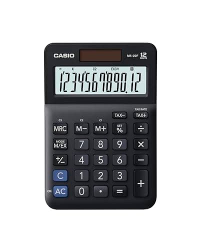 Image of CASIO MS-20F Desk Calculator 12-Digit, Tax, Currency