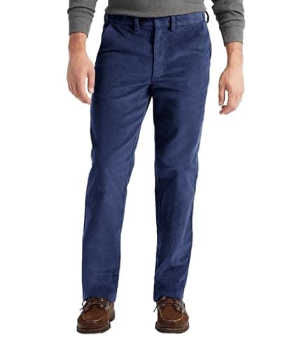 Image of Mens Office Trousers Corduroy Light Weight Cotton Cord Trousers in 3 Leg Lengths Casual Smart Work Trousers with Pockets Size Range 30 to 93 (Navy W36 L29)