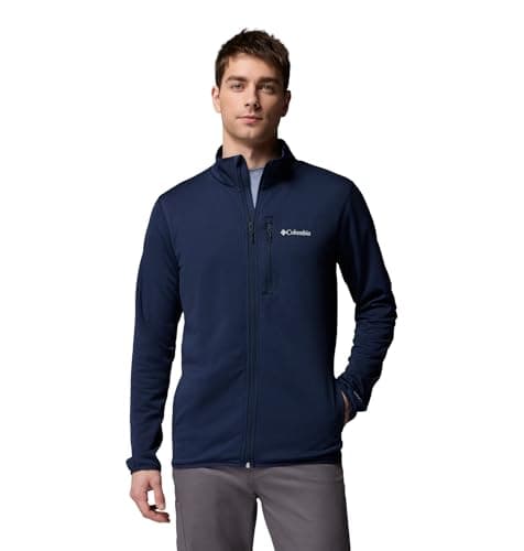 Image of Columbia Men's Essential Hike Grid Fleece Full Zip, Full Zip Fleece Jacket, Collegiate Navy, Large