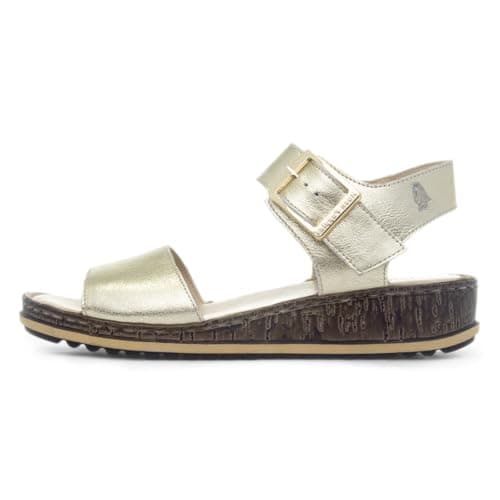 Image of Hush Puppies Ladies Ellie Sandal, Gold, 5
