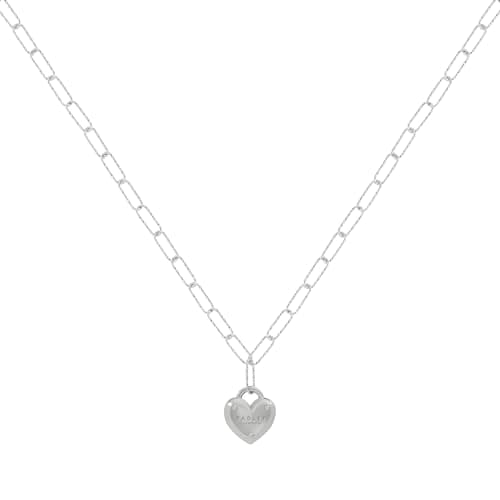 Image of RADLEY Women's Silver Plated Heart Padlock Charm Pendant Necklace RYJ2447S