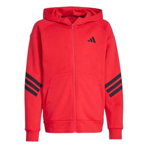 Image of adidas Future Icons Unisex 3 Stripes Full Zip Hooded Jacket, purple/black, 9-10 Years