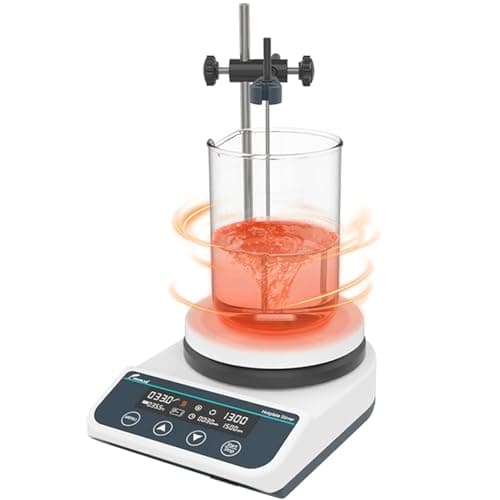 Image of JOANLAB Magnetic Stirrer Hot Plate 310°C (590°F), 5 Inch Ceramic Hotplate, Digital Magnetic Mixer with Timer, 50-1500 RPM, 3L Capacity, External Temp Probe & Stirring Bar(HS5PRO)