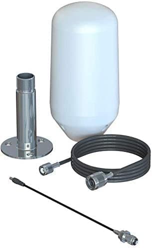 Image of Scan Iridium Passive Omnidirectional Antenna | Satellite Signal Boost | Marine & Remote Use | Easy Mount | Rugged Design | Compatible with Iridium Phones and Iridium GO! | 10M Cable | with Deck Mount
