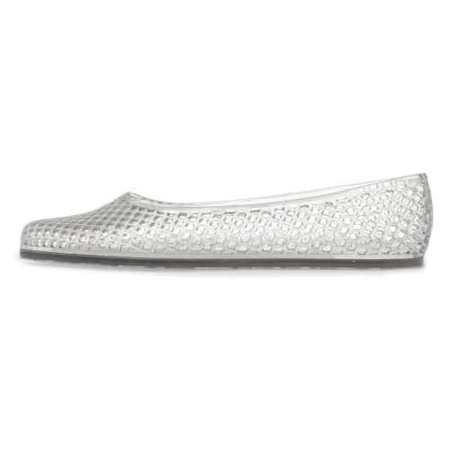 Image of shoezone - Womens Clear Jelly Cut Out Ballerina Shoe - Size 3 UK - Multicolour