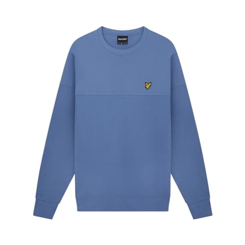 Image of Lyle & Scott Mens Texture Crew Neck Sweater Pioneer Blue L
