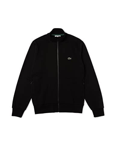 Image of Lacoste Men's Zip-Up High Neck Fleece Jacket, Noir, M