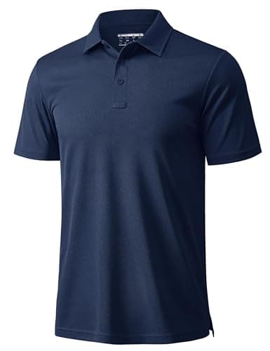 Image of MAGCOMSEN Mens Polo Shirts Short Sleeve Golf Breathable Polo Quick Dry Wicking Lightweight Casual Tennis Sports Tops,Navy,S