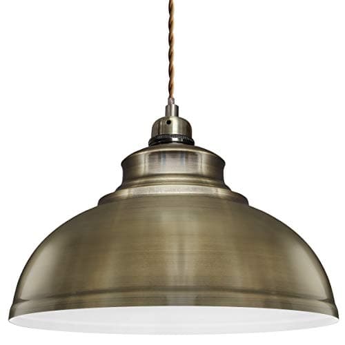Image of Long Life Lamp Company Modern Vintage Antique Brass Pendant Light Shade Industrial Hanging Ceiling Light Ideal for Dining Room Bar Clubs & Restaurants M0003