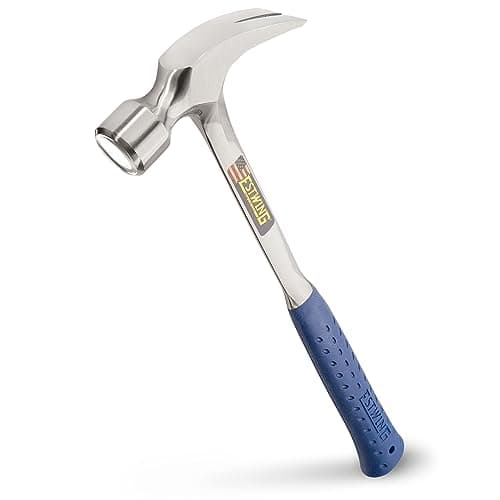 Image of Estwing E3/30S 30oz Straight Claw Framing Hammer, Smooth Face, Shock Reduction Grip, Silver