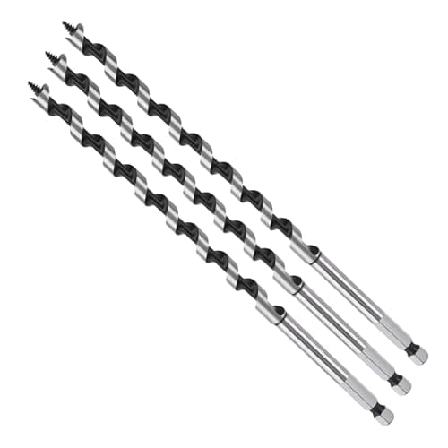 Image of MOXPIFY Wood Auger Drill Bits, 3pcs 12mm Timber Drill Bits 230mm Long Hex Shank, Extra Long Drill Bits Wood For Woodworking (3pcs x 12mm x 230mm)
