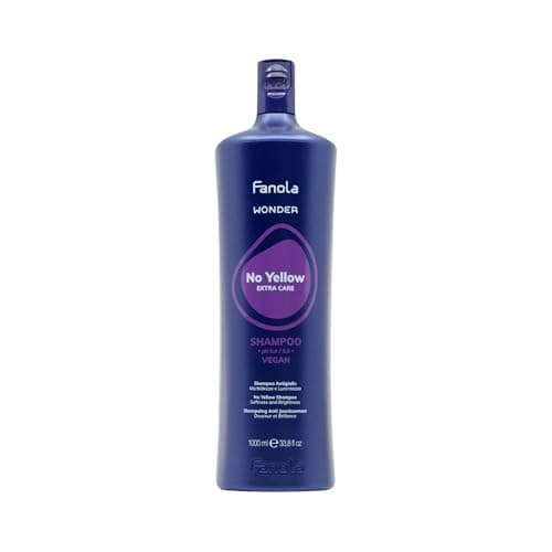 Image of Fanola Wonder No Yellow Shampoo, Anti-Yellow Shampoo for Blonde, Lightened, Bleached or Grey Hair, Neutralizes Yellow Tones with Toning Action Leaving Hair Softer and Shiner, 1000ml