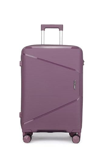 Image of Fly Kite Luggage 28 Inch Large Suitcase 100% Polypropylene, Hard Shell with Aluminium Trolley Handle, Real TSA 3 Digit Secure Lock 360° Smooth Wheels Lightweight Suitcase|Dark Purple