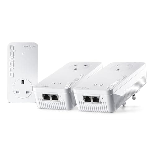 Image of devolo Magic 2–2400 Wi-Fi 6: Whole Home Kit | 4k/ 8k UHD Streaming | Stable Home Working (Up to 2400 Mbps powerline & 1800 Mbps Mesh WiFi 6, G.hn, 5x Gb LAN ports)
