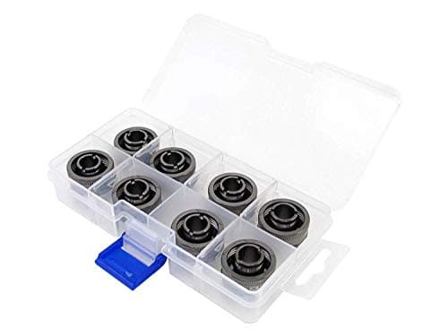 Image of XSPC G1/4" Compression Fitting for 3/8" ID 1/2" OD 13/10mm V2 Pack of 8 Black Chrome