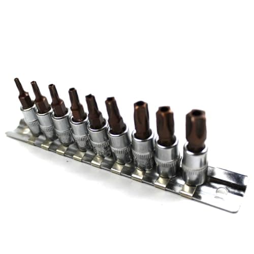 Image of Xuzxinze 1/4 Inch Torx Screwdriver Bit Drive Socket 5 Point Star Torx Screwdriver Bit TS10-TS50 Hand Tools 1/4 Inch Drive Socket withStorage Holder