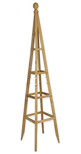 Image of Woodside Small 1.5M Wooden Garden Obelisk Pyramid Plant Support Trellis Climbing Frame