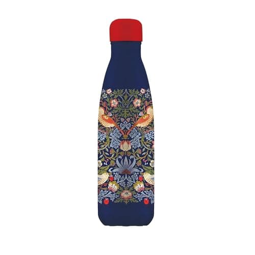 Image of Museums & Galleries Insulated Drinks Bottle - William Morris Design - Strawberry Thief - V&A Museum - 500ml Stainless Steel Re-Usable Water Bottle