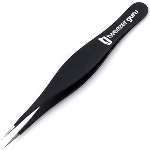 Image of Tweezer Guru Pointed Tweezers for Ingrown Hair and Splinter – Professional Stainless Steel Precision Tweezer for Eyebrows and Facial Hair Removal for Men and Women