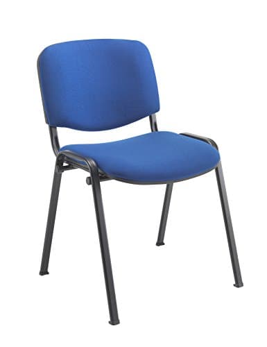 Image of Office Hippo Heavy Duty Stackable Reception Chair, Black Frame, Fabric, Royal Blue