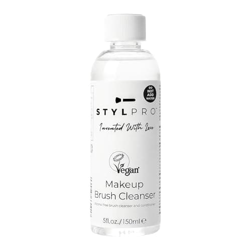 Image of STYLPRO Vegan Makeup Brush Cleanser 150ml – Deep Cleans & Conditions Brushes, Removes Oily Foundation, Bacteria, Paraben & Alcohol-Free, Argan & Grapeseed Oils, Vegan Certified, Quick Drying