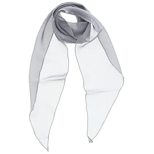 Image of Topkids Accessories Dark Chiffon Ties for Women and Men, Ladies Neck Tie, Neck Ties for Women UK, Womens Neck Ties, Clothes for Women, Neck Warmer, Winter Neck Ties (Grey)