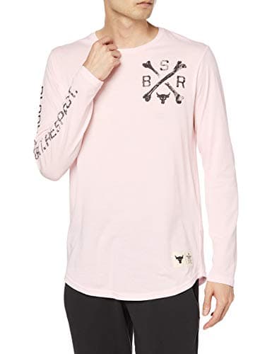 Image of Under Armour Men's Project Rock BSR Long Sleeve Shirt (Rosewater/Black - 643, 3X-Large)