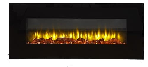 Image of Endeavour Fires Holbeck Black Wall Mounted Electric Fireplace, 220/240Vac, 50 Hz, 1&2kW, 7 day Programmable Remote Control Heater…