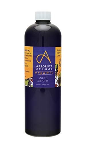 Image of Absolute Aromas Organic Almond Sweet Oil 500ml - Pure, Natural, Cold-Pressed, Unrefined, Vegan and Cruelty-Free - Massage Base Oil and Moisturiser for Hair, Skin, Face and Nails
