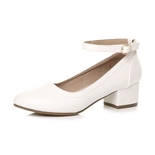 Image of AJVANI Low mid Block Heel Mary Jane Casual Buckle Court Shoes Size 6 39