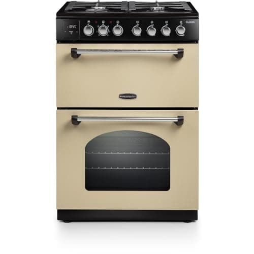 Image of Rangemaster Classic CLA60DFFCR/C 60cm Dual Fuel Cooker, Double Oven, A Rated - Cream