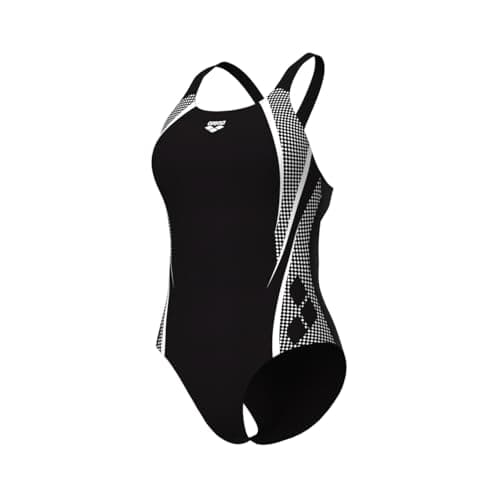 Image of ARENA Feel Women's Graphic Swim Pro Back Swimsuit Black-White