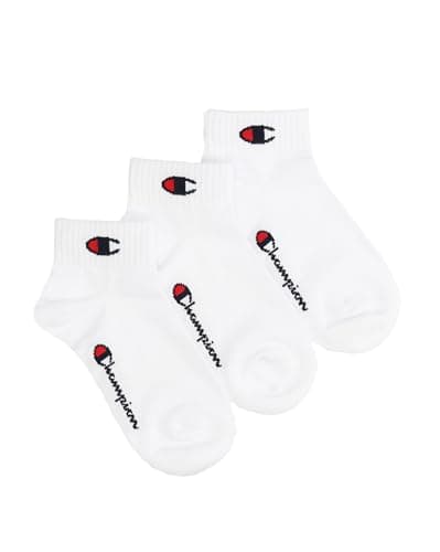 Image of Champion Accessories Basics 3pk Quarter Socks, White, 3 UK