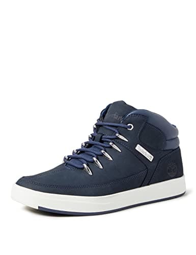 Image of Timberland Men's Davis Square Hiker Hiking Boots, Navy Nubuck, 8 UK