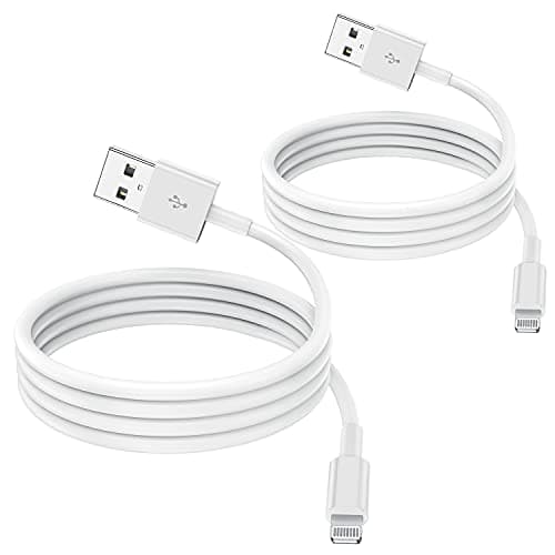 Image of 2 Pack Apple MFi Certified iPhone Charger Cable 2m, Apple Lightning to USB Cable Cord 2 metres Fast Charging A pple Phone Long Cable for iPhone13/12/12 mini/ 11/11Pro/Max/X/XS/XR/XS Max/8/7/6/iPad