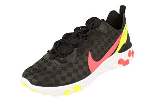 Image of NIKE React Element 55 Mens Running Trainers CJ0782 Sneakers Shoes (UK 6 US 6.5 EU 39, Black Flash Crimson 001)