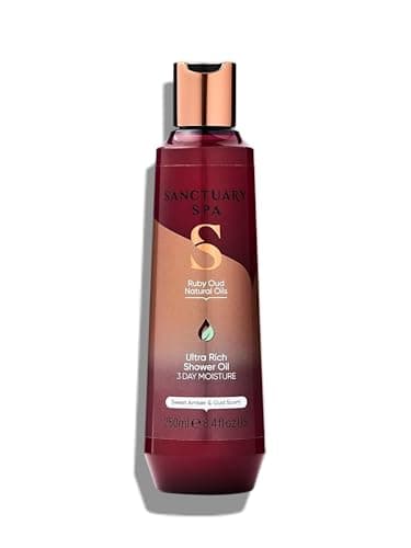 Image of Sānctuary Spa | Ruby Oud Natural Oils Ultra Rich Shower Oil - Sweet Amber & Oud Scented | 3 Day Moisture | 250mL