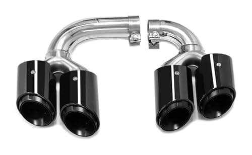 Image of Car Exhaust Pipe For Cayenne Triple Quad Sport 2018-2024 Tailpipe Exhaust Muffler(Hybrid Black)