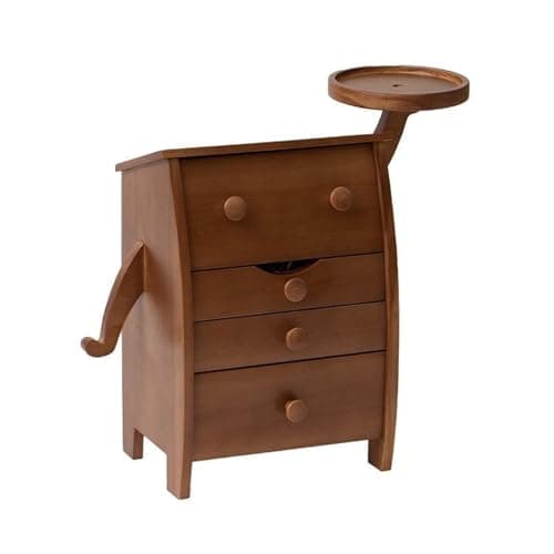 Image of Klein bottle Elegant Jewelry Box for Women, Solid Wood 4-Drawer Organizer with Velvet Interior, Necklace Holder & Ring Organizer (12 inch Height, Walnut)